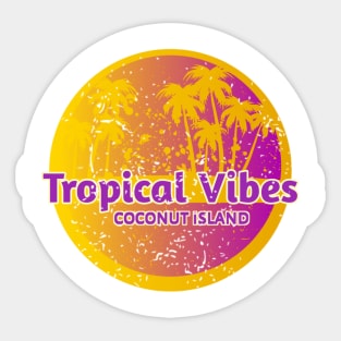 Tropical Vibes On Coconut Island Sticker